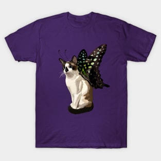 Seal Point Snowshoe Siamese Tailed Jay Flitter Kitty T-Shirt